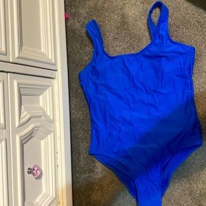 Royal blue swimsuit with back out